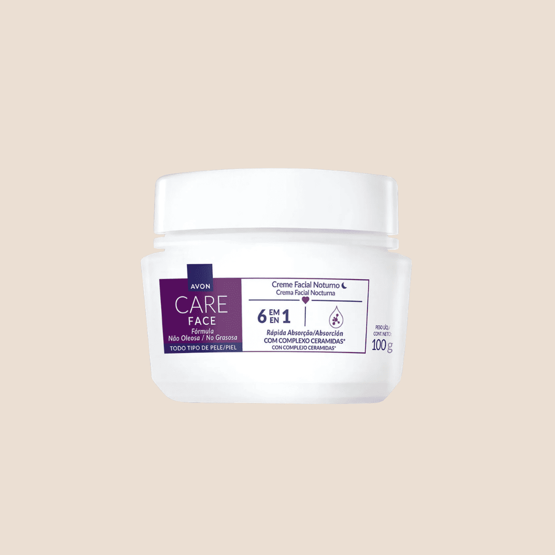 Crema facial Avon Care 6 en 1 nocturna con complejo ceramidas