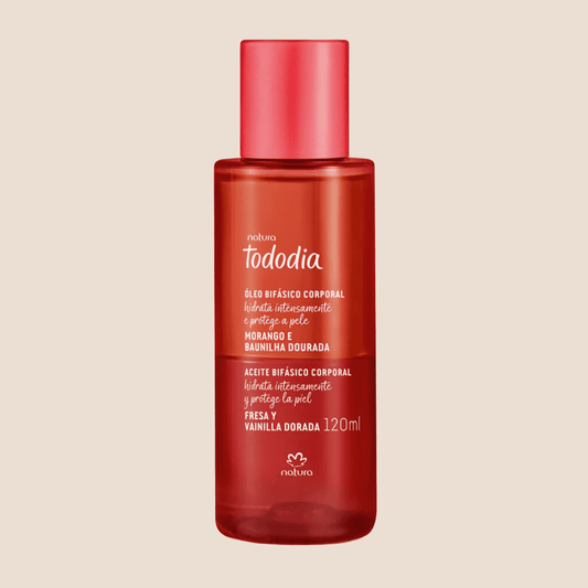 Aceite Bifásico Corporal Tododia Fresa y Vainilla Dorada