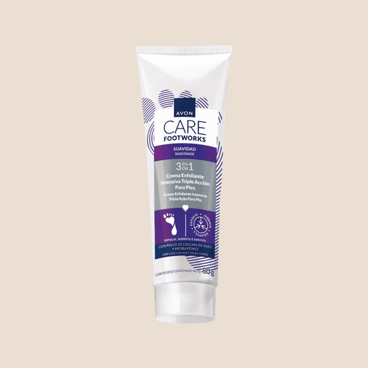 Crema Avon Footworks Suavidad crema exfoliante 3 en 1
